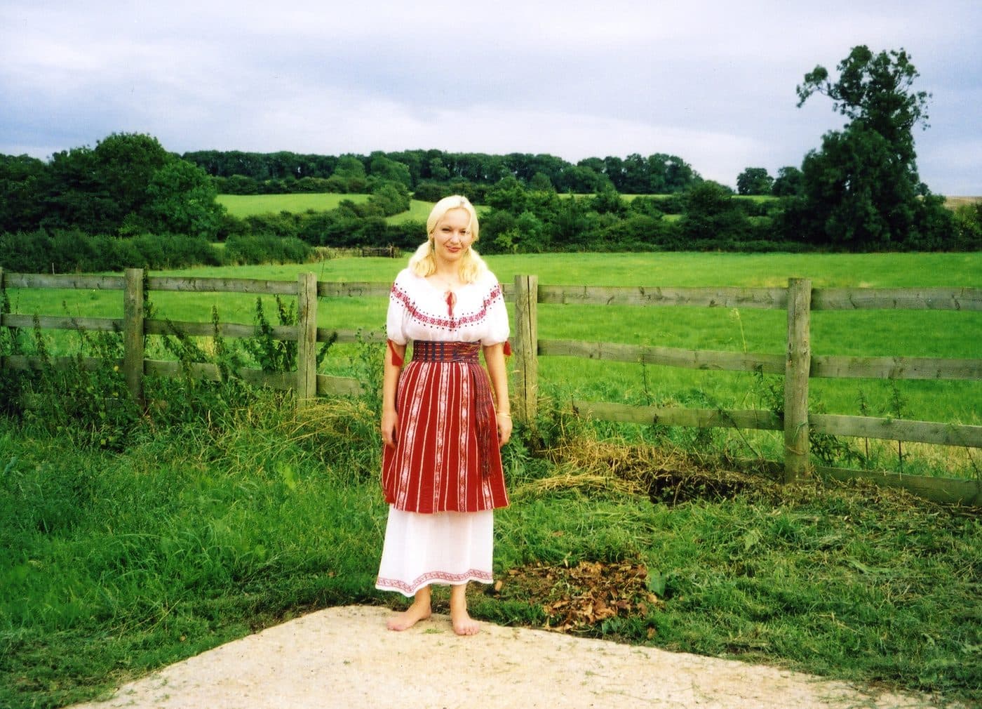 Mady wearing traditional Romanian dress